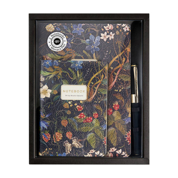 BV by Bruno Visconti - 3 Piece Set -Forest Flowers - 2 Notebooks + Monaco Pen