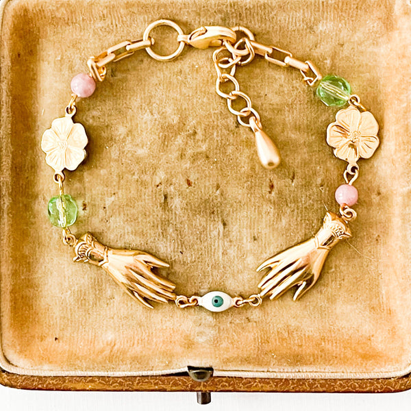 Nest Pretty Things - Adjustable Pastel and Flower Charm Bracelet for Spring