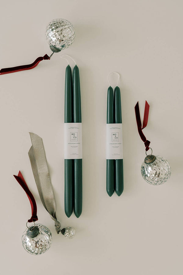 Mo&Co Home - Forest Green | Dipped Beeswax Taper Candles | All Natural