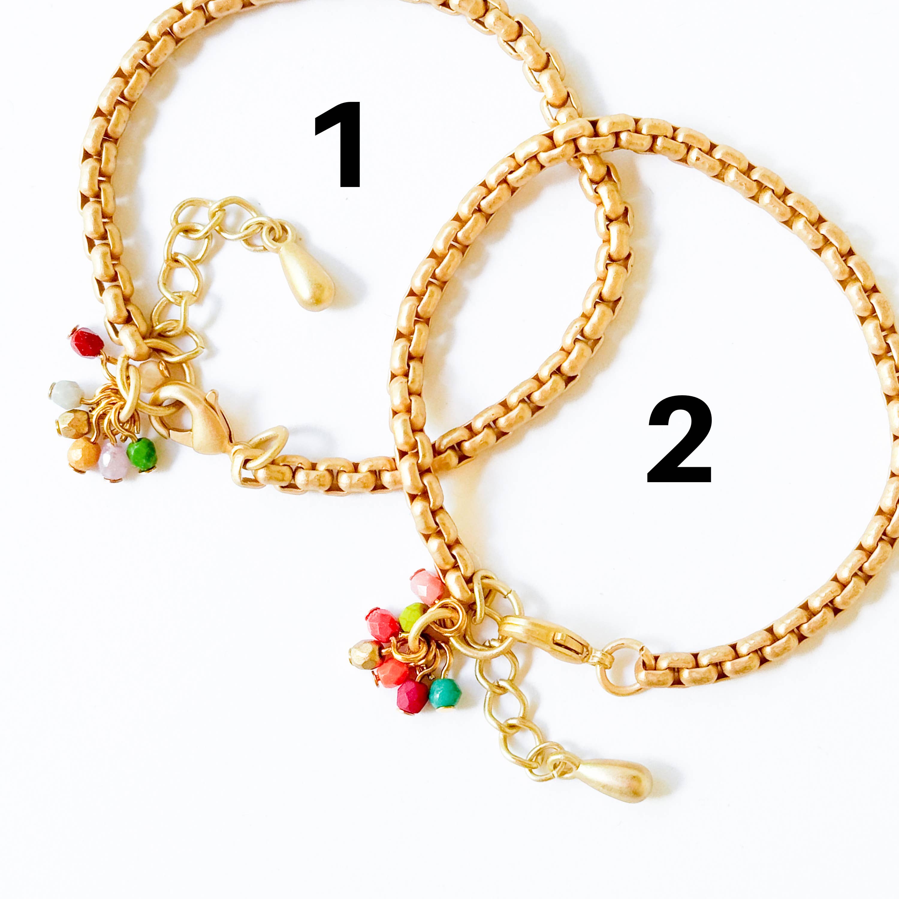 Nest Pretty Things - Adjustable Thick Gold Chain Bracelet With Tiny Bead Cluster