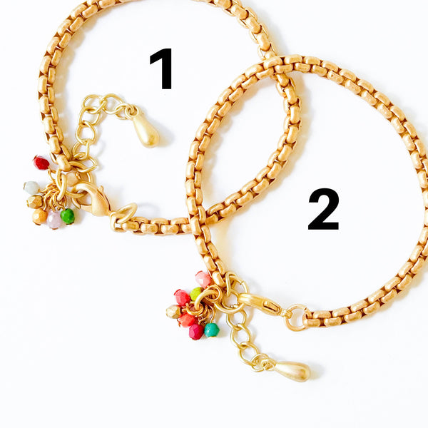 Nest Pretty Things - Adjustable Thick Gold Chain Bracelet With Tiny Bead Cluster