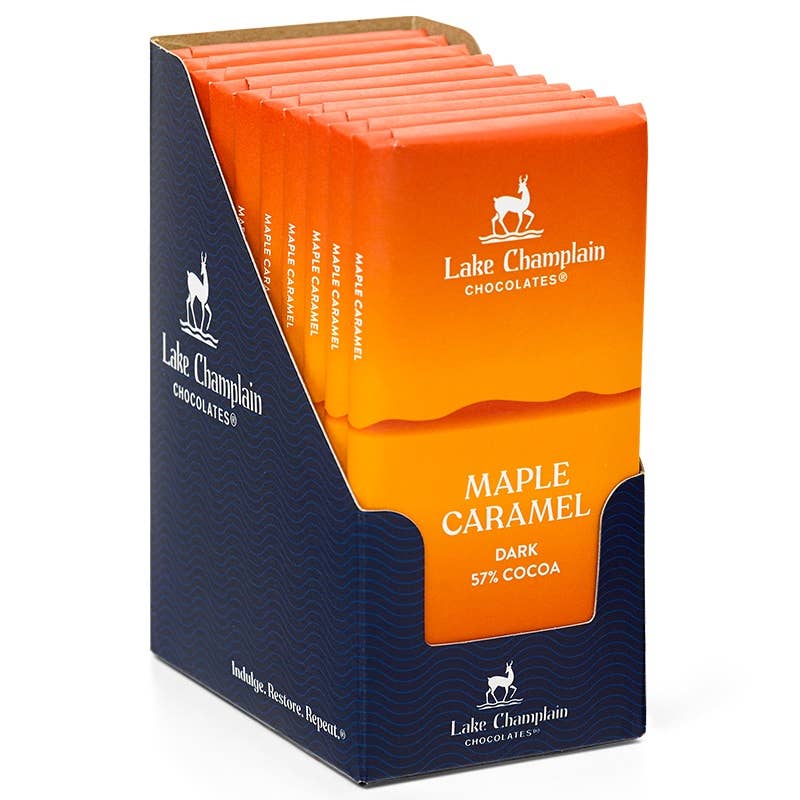 Lake Champlain Chocolates - Dark Choc Maple Caramel Signature Bar, Organic & Fair Trade