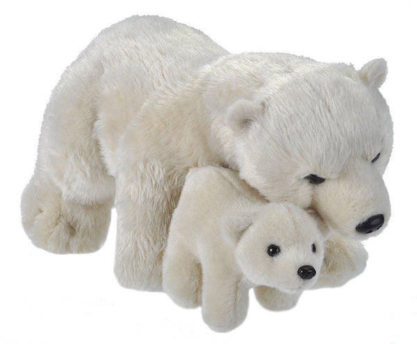 Wild Republic - Mom Baby Polar Bear Stuffed Animal 12"