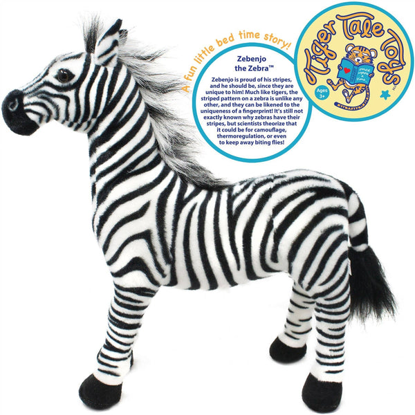 VIAHART Toy Co. - Zebenjo The Zebra | 16 Inch Stuffed Animal Plush