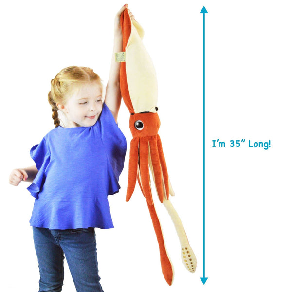 VIAHART Toy Co. - Shubert The Squid | 34 Inch Stuffed Animal Plush