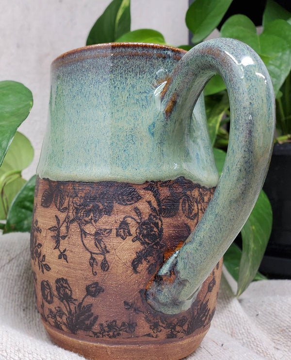 Turtle Hollow Pottery - Rose Garden mug