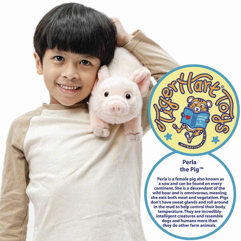 VIAHART Toy Co. - TigerHart Perla The Pig - 10 Inch Stuffed Animal Plush