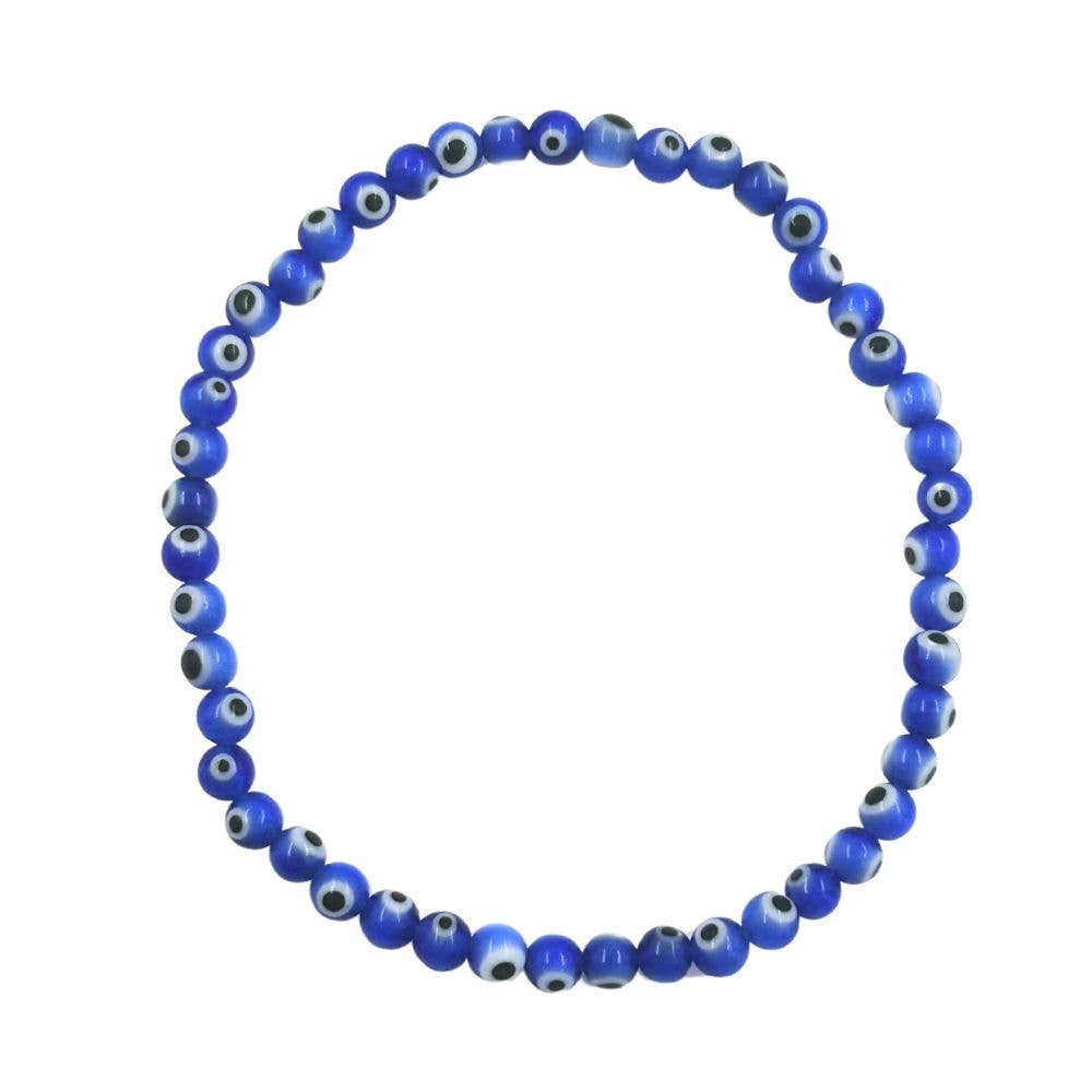 Bracelet - 4mm Dark Blue Evil Eye