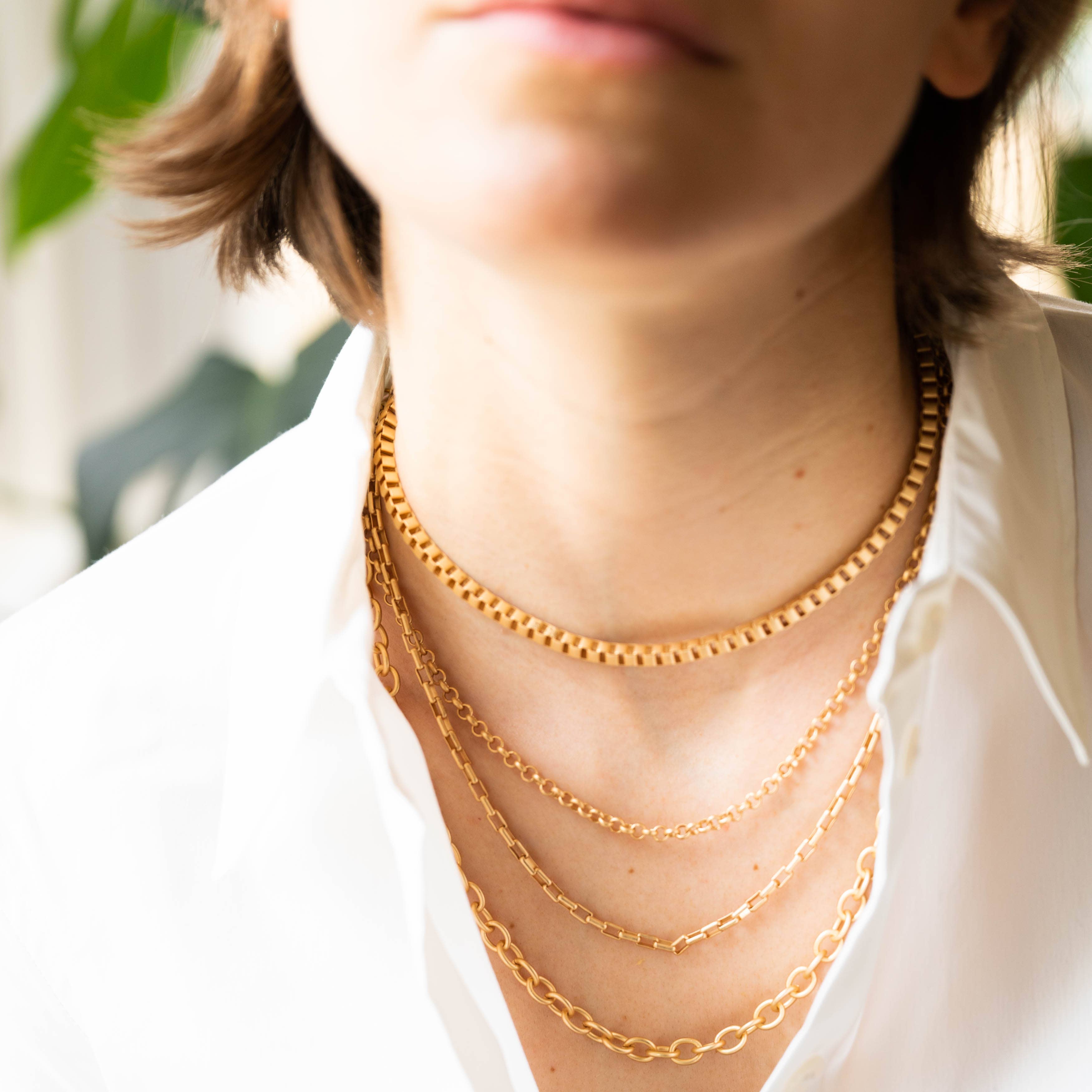 Nest Pretty Things - Chunky Matte Gold Cable Chain Necklace