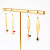 Nest Pretty Things -  Long Golden Brass Earrings With Freshwater Pearls