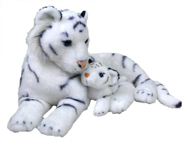 Wild Republic - Mom Baby White Tiger Stuffed Animal 12"