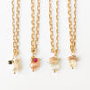 Nest Pretty Things - Gold Paperclip Chain Necklace with Pearls and teeny Flowers