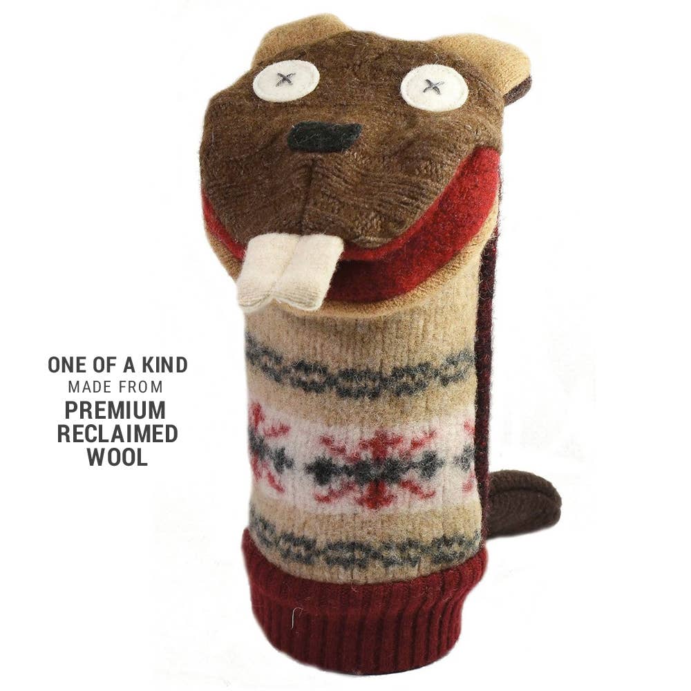 Cate and Levi - Beaver Wool Puppet, Stocking Stuffers Montessori Kids Toys