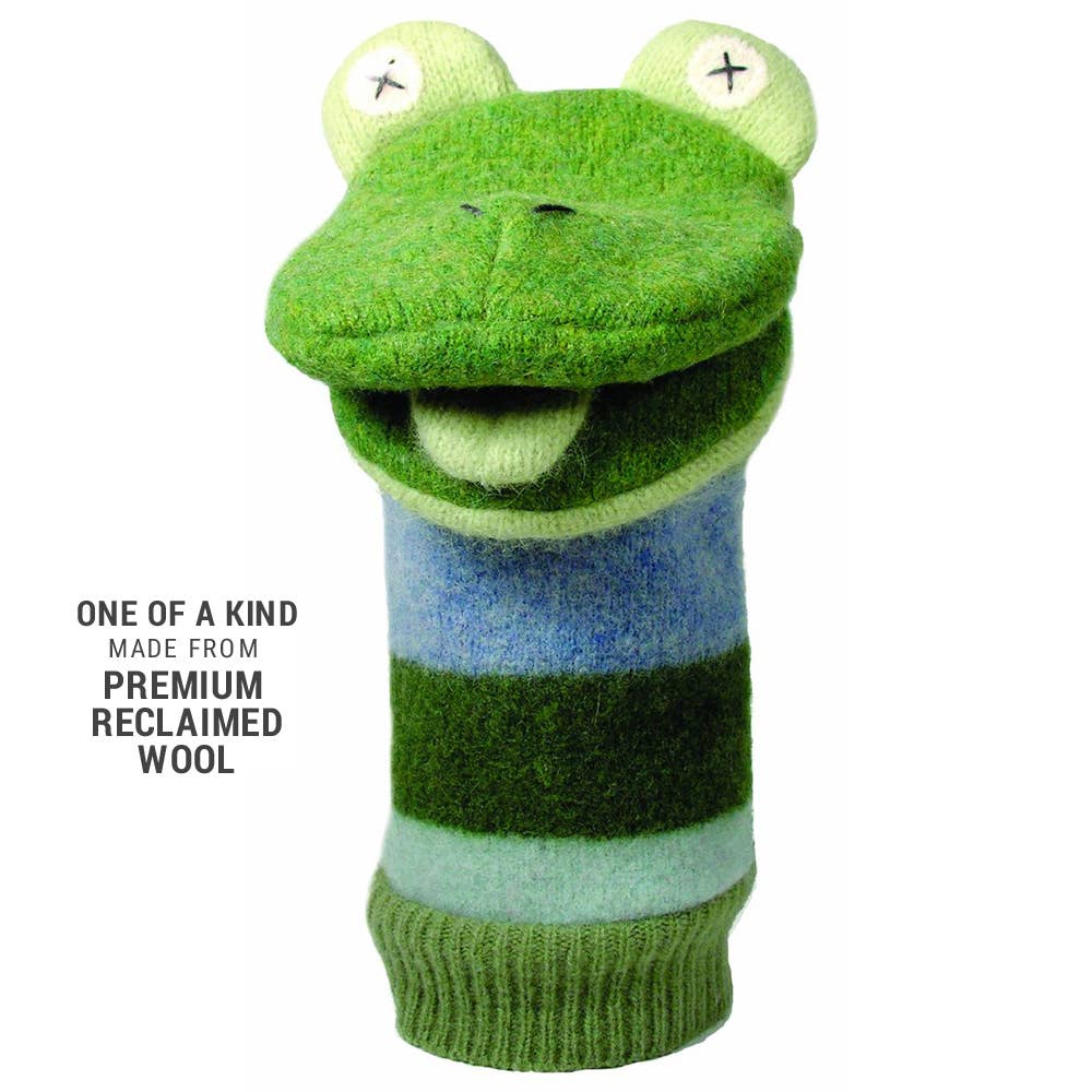 Cate and Levi - Frog Wool Puppet, Montessori Kids Toys Birthday Holiday Gift