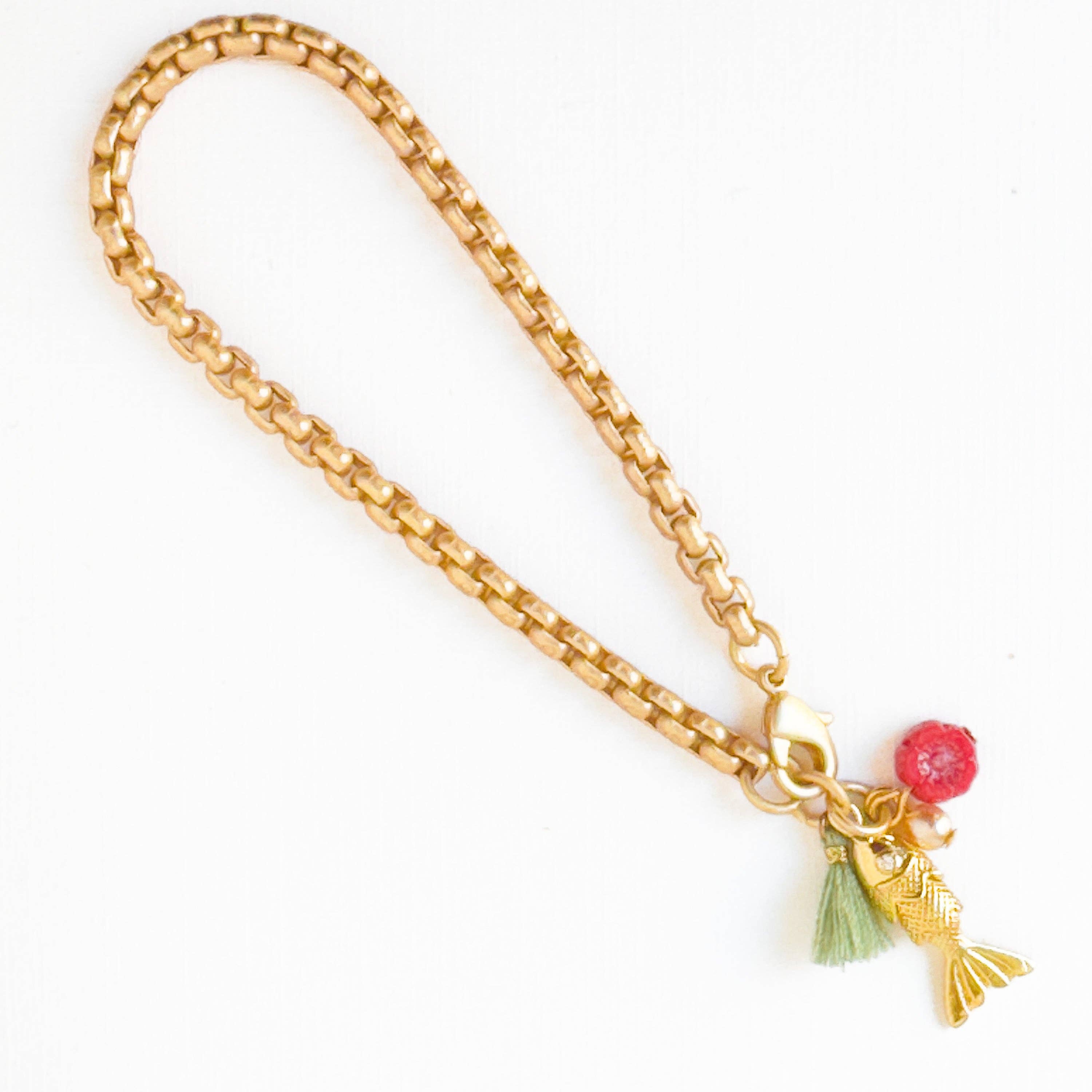 Nest Pretty Things - Christmas Gold Fish Charm Bracelet