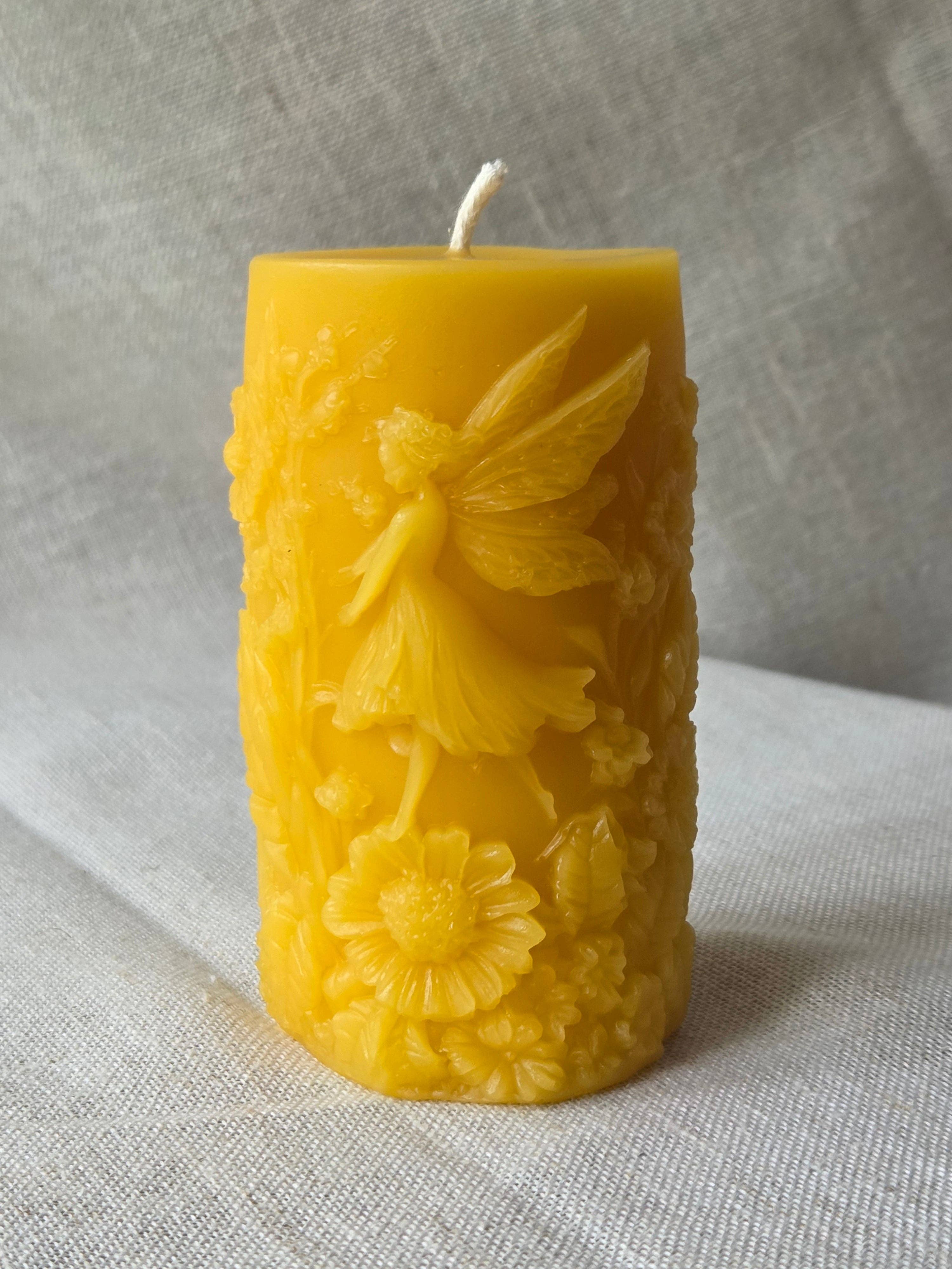 Farm and Hive - Garden Fairy Pillar | Beeswax Candle