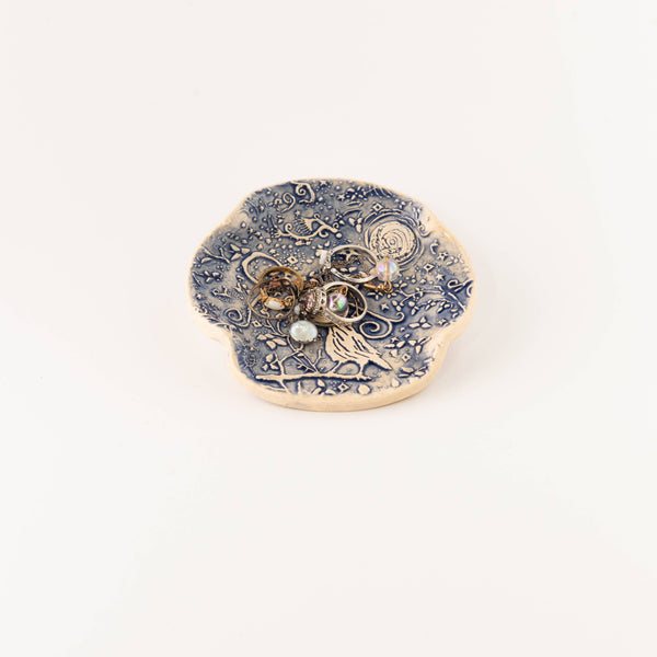 Earthen Relics - Blue Night Crow Spoon Rest