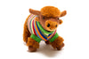 Best Years Ltd - Knitted Highland Cow Baby Rattle with Stripe Jumper