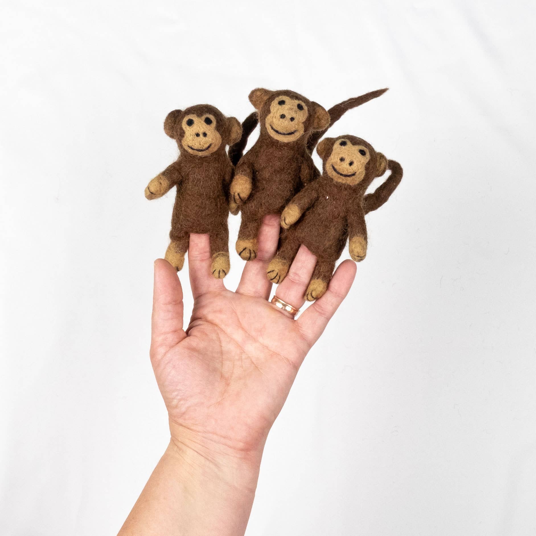The Winding Road - Felt Finger Puppets - Monkey Set of 6