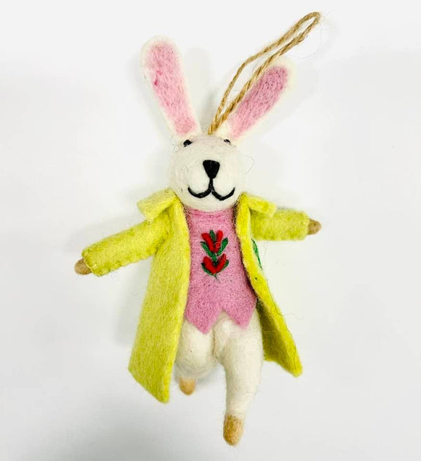 The Winding Road - Felt Easter Bunny Ornament Decor