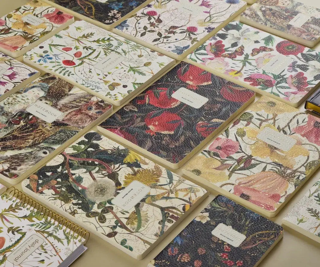 BV by Bruno Visconti - Vegan Leather A5 Notebook - Symmetrical Flora 