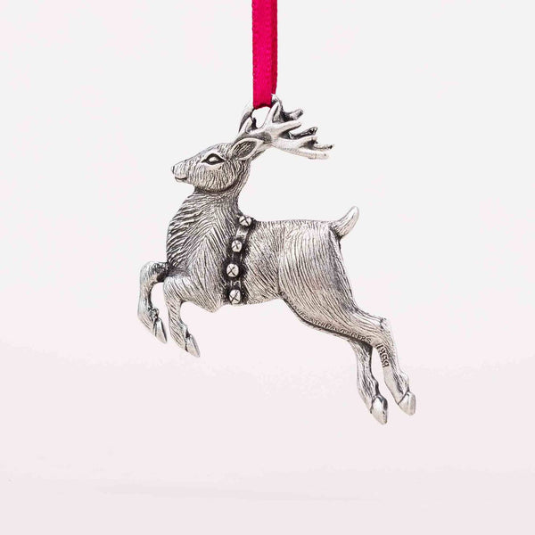 Danforth Pewter | Handcrafted Heirloom Quality Gifts - Reindeer 1989 | Pewter Ornament | Annual Ornament