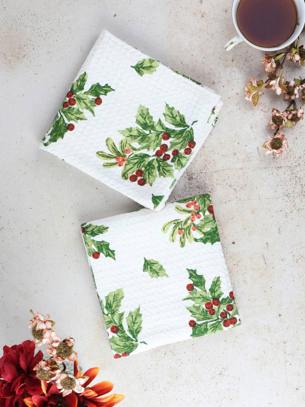 April Cornell - Snowberry Tea Towel Set of 2 - Ecru