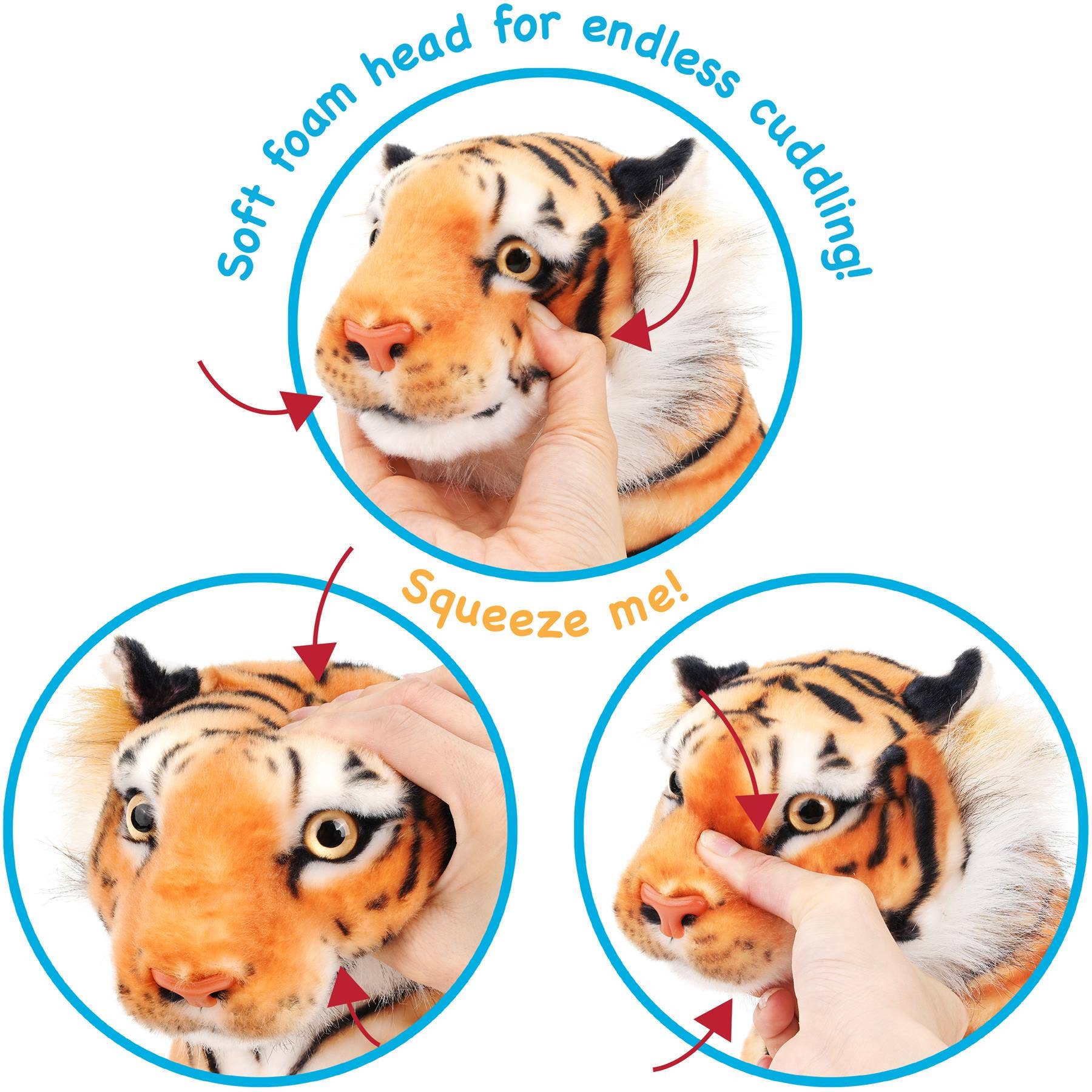 Arrow the Tiger - Squeeze Me! | 17 Inch Stuffed Animal Plush