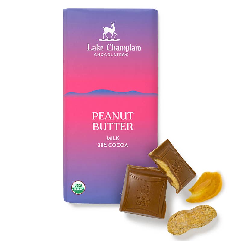 Lake Champlain Chocolates - Milk Peanut Butter Signature Bar, Organic & Fair Trade