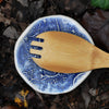 Clay Fossils - Handmade Pottery, Blue Bee Garden, spoon rest, garlic grater