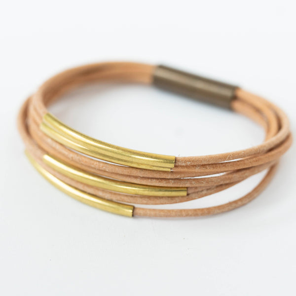 Nest Pretty Things - Natural leather bracelet with magnetic clasp