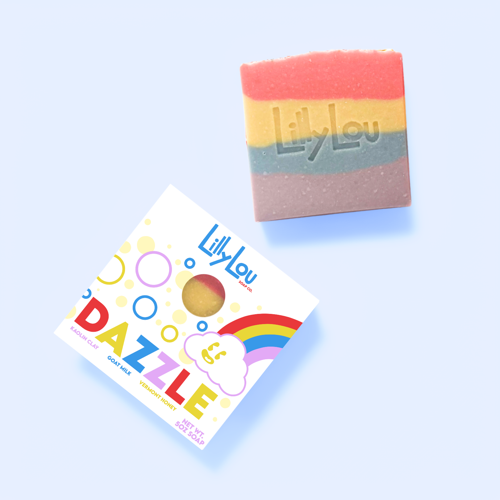Lilly Lou Soap Co. - Rainbow Soap | Dazzle Soap Bar | Goat Milk Soap Bar | Pride