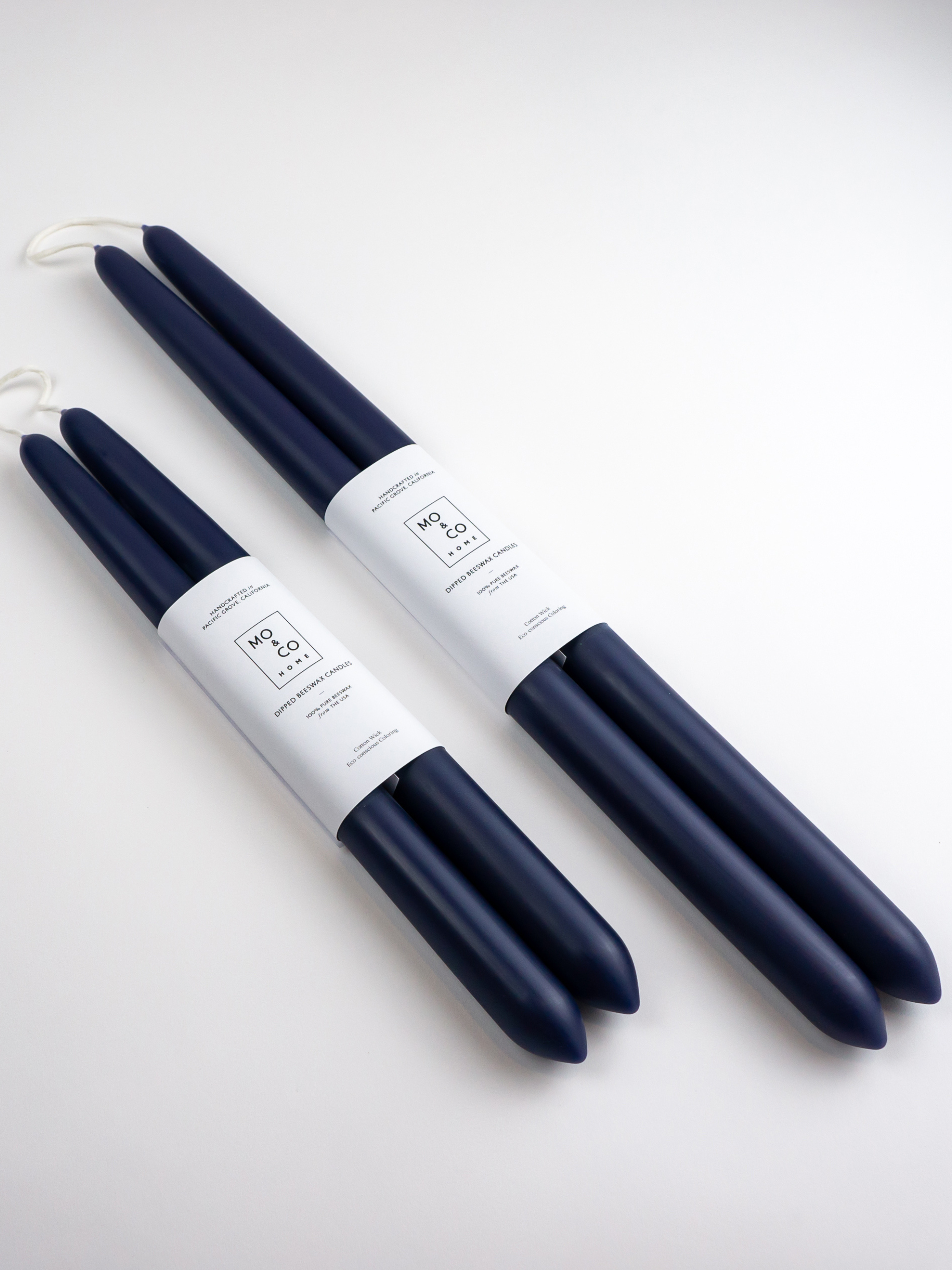Mo&Co Home - Midnight Blue | Dipped Beeswax Taper Candles | All Natural