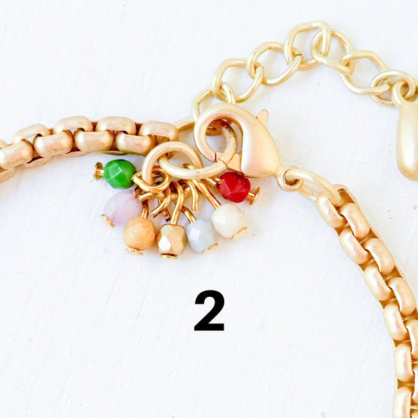 Nest Pretty Things - Adjustable Thick Gold Chain Bracelet With Tiny Bead Cluster