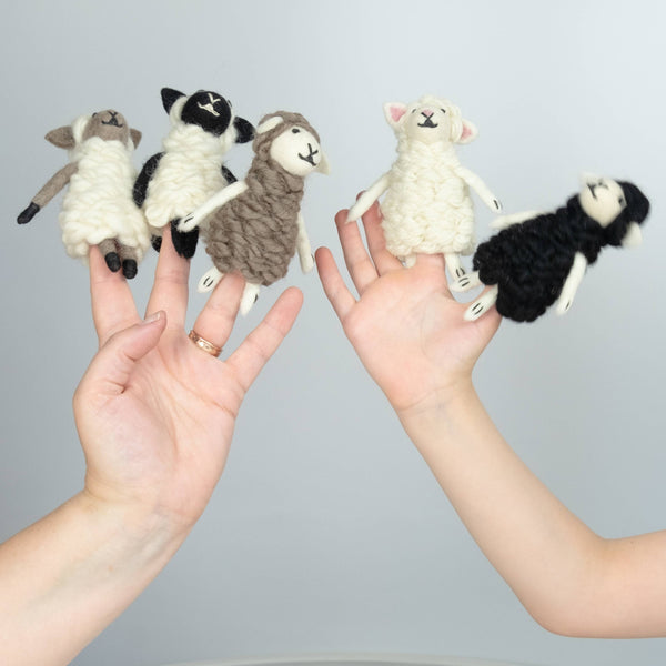 The Winding Road - Felt Sheep Finger Puppets - Set 6