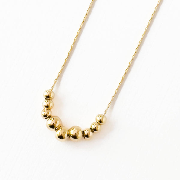 Nest Pretty Things - Dainty Gold-Filled Snake Chain Necklace With Tiny GF Beads