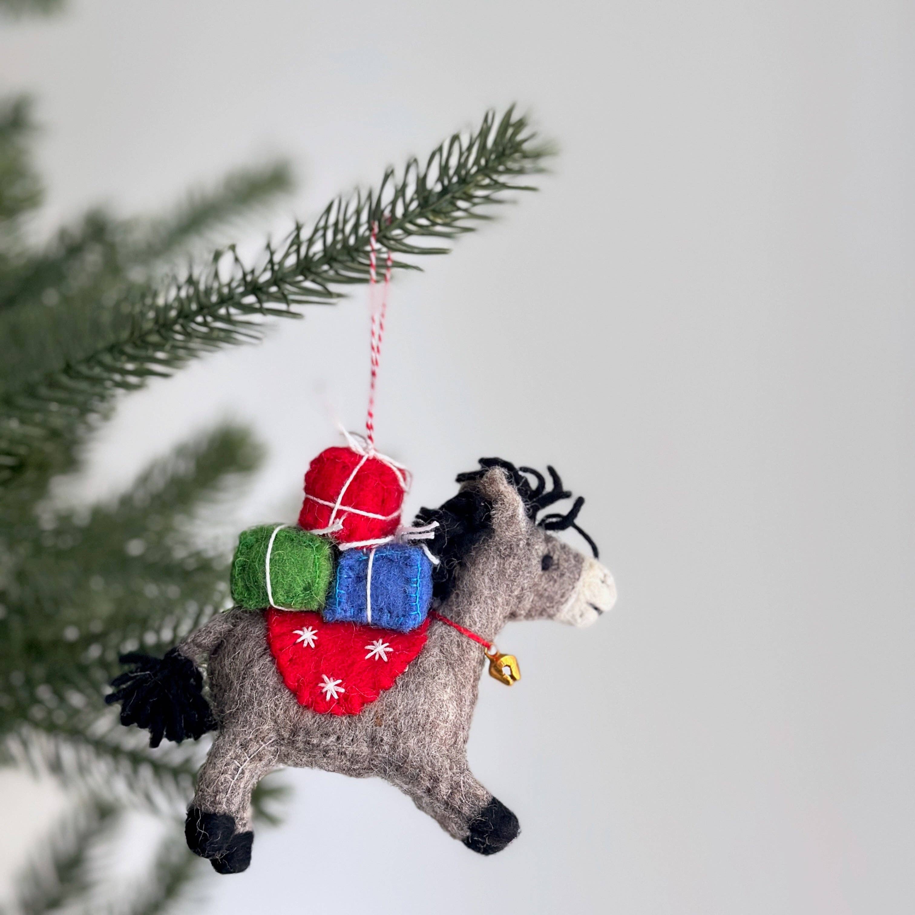 Ganapati - Felt Ornament - Donkey with Gifts