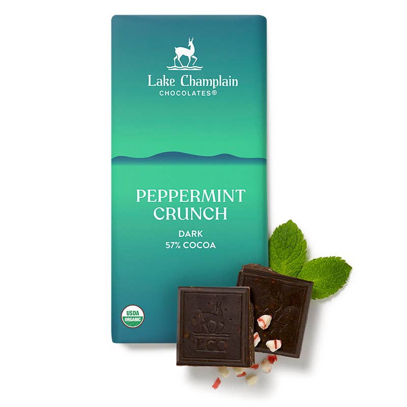 Lake Champlain Chocolates - Dark Choc Peppermint Signature Bar, Organic & Fair Trade