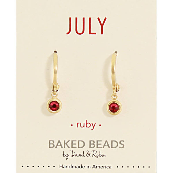 Baked Beads - Birthstone Huggie Earring