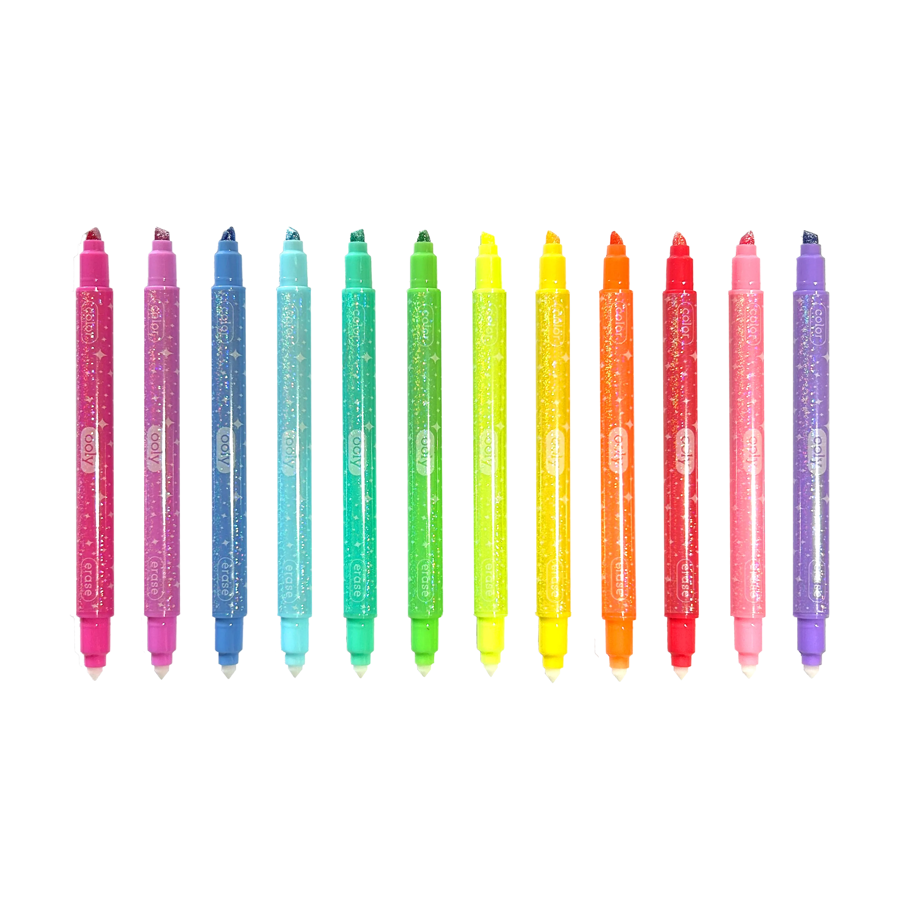 OOLY - Make no Mistake!: Glittery Erasable Markers (Set of 12)