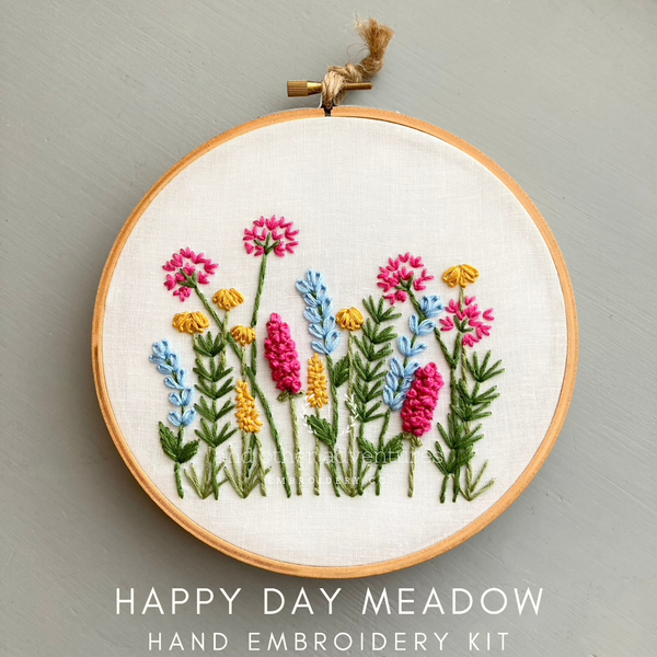 And Other Adventures Embroidery Co - Beginner Embroidery Kit - Meadow in Happy Day