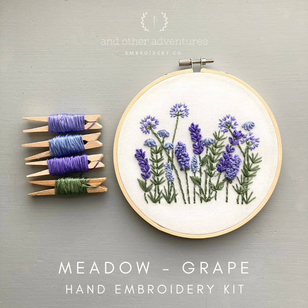 And Other Adventures Embroidery Co - Embroidery KIT - Meadow in Grape