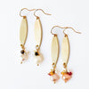 Nest Pretty Things -  Long Golden Brass Earrings With Freshwater Pearls