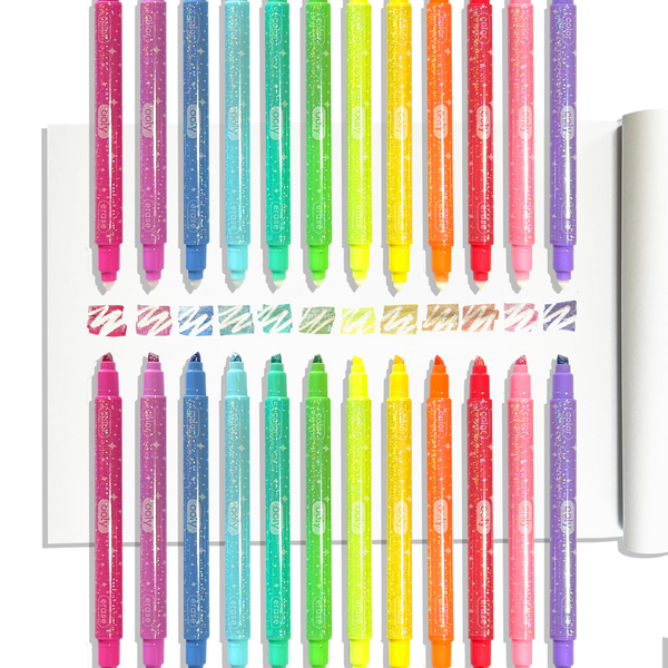 OOLY - Make no Mistake!: Glittery Erasable Markers (Set of 12)