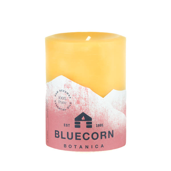 Bluecorn Candles - Scented Beeswax Pillar Candle - Essential Oils, 3x4in