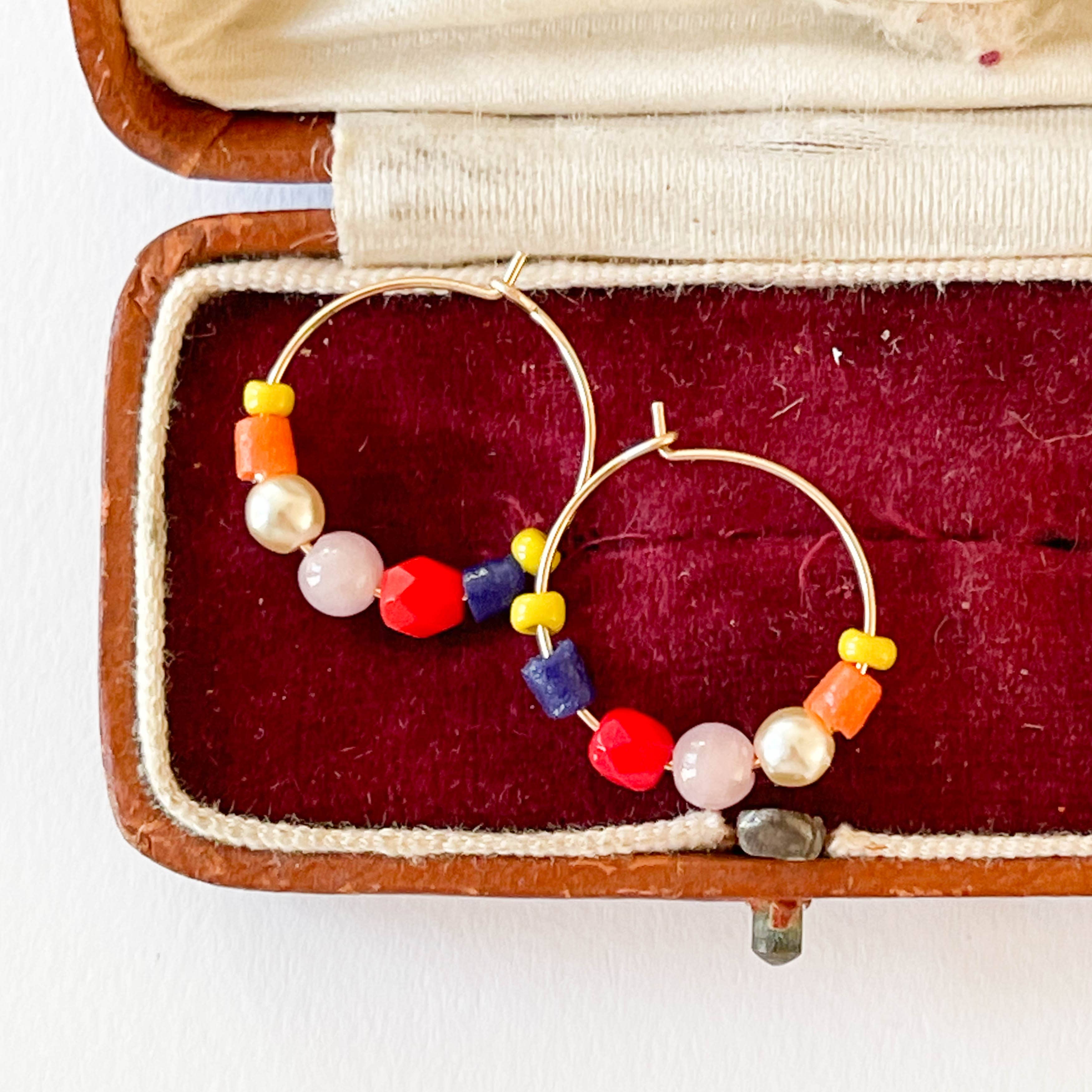 Nest Pretty Things - Small colorful Gold filled hoops