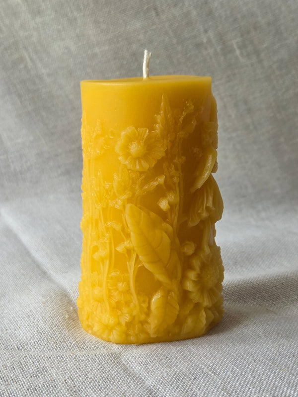 Farm and Hive - Garden Fairy Pillar | Beeswax Candle