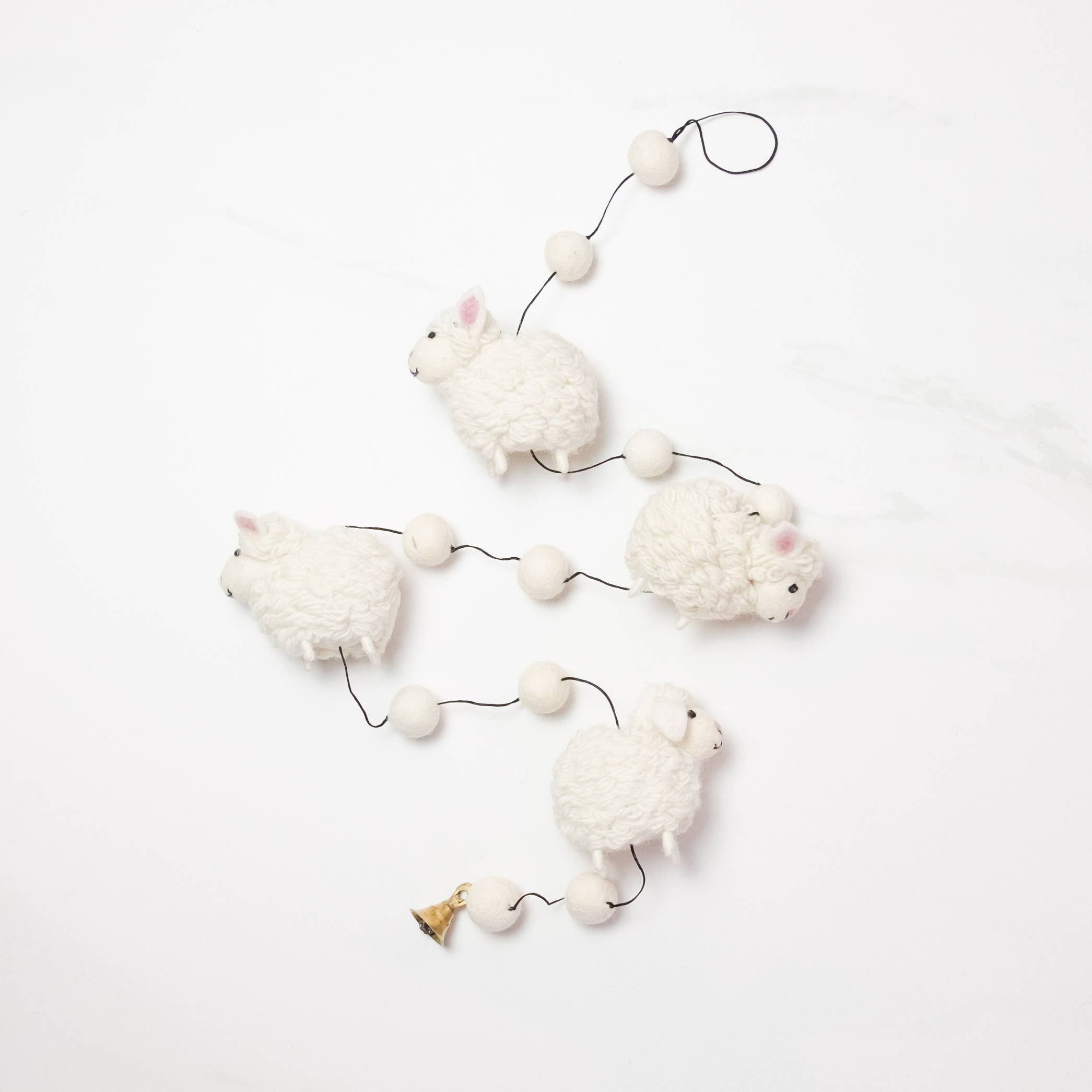The Winding Road - Garland - Felt White Sheep