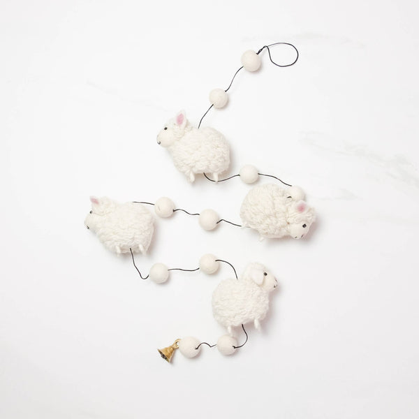 The Winding Road - Garland - Felt White Sheep