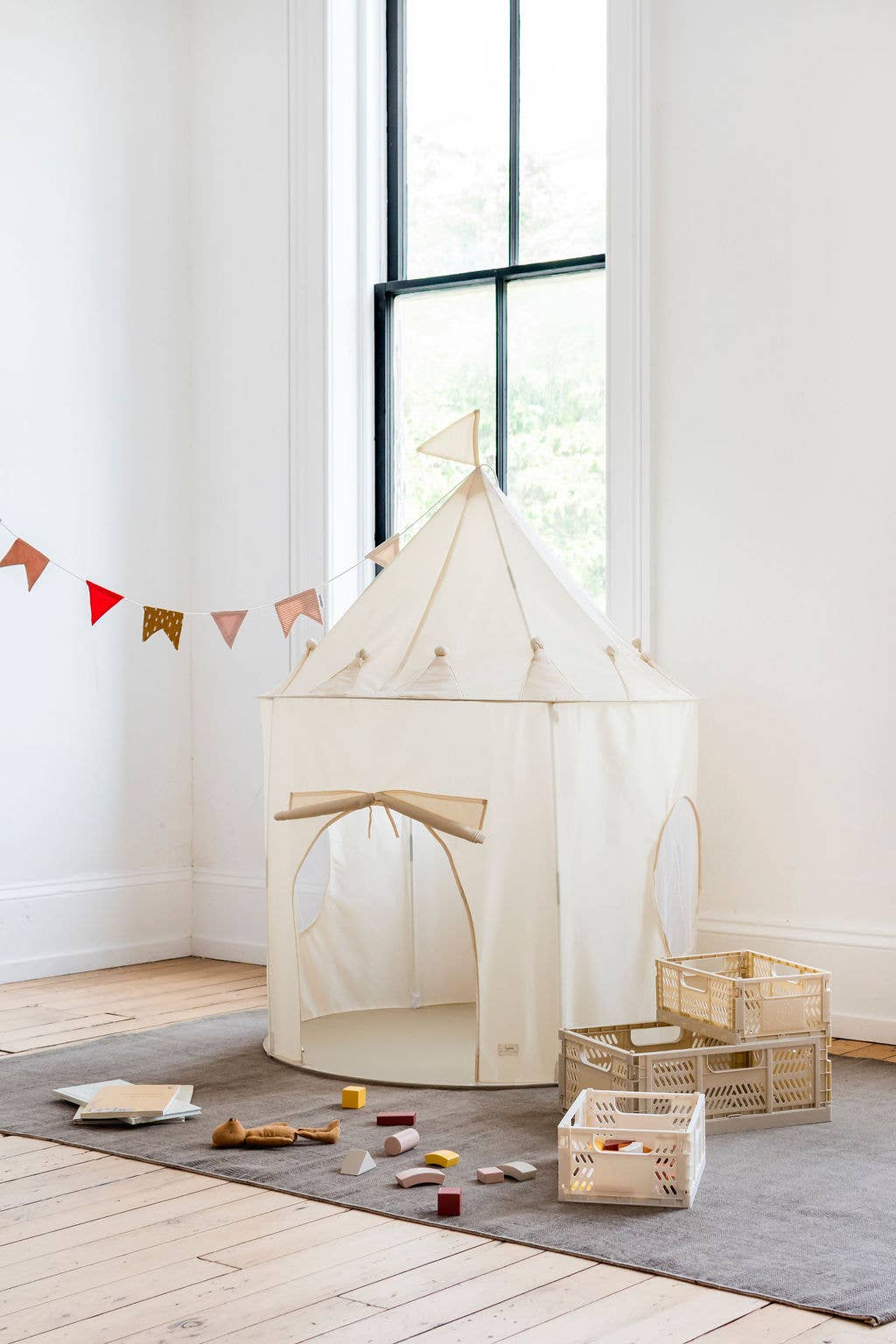 3 Sprouts - Recycled Fabric Play Tent Castle - Solid Colors